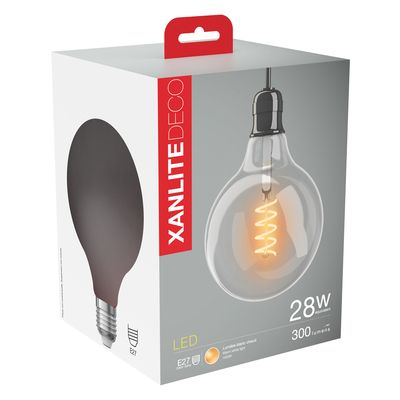 Ampoule LED GLOBE E27 Filament Clair 300 Lumens Blanc Chaud XANLITE