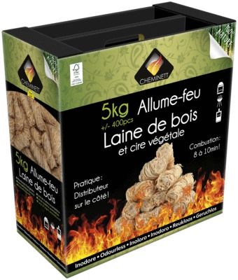 Allume Feu Laine De Bois Kg Chauffage Climatisation Et Vmc