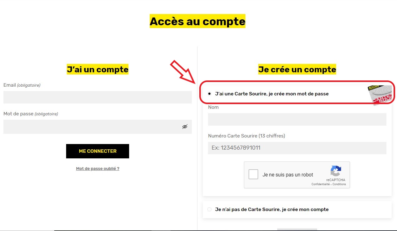 Page d'activation du compte