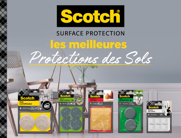 Protection adhesifs de sol pour pieds de meubles ou de chaises SCOTCH