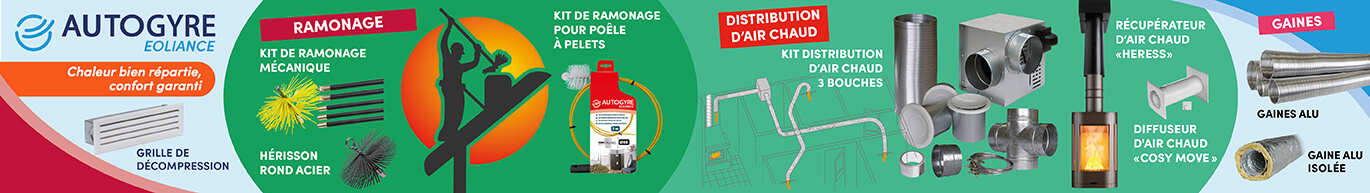 Outillage pour ramoner les poêles / cheminées Marques AUTOGYRE et DMO