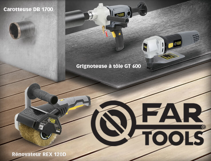 FAR GROUP / FAR TOOLS Carotteuse Grignoteuse à tôle et Rénovateur