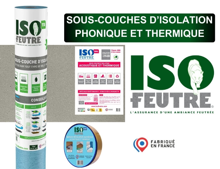 sous couche d'isolation phonique et thermique iso feutre 