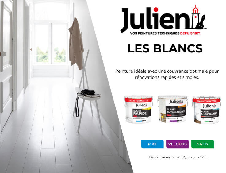 peinture intérieure blanche pour murs et plafonds marque julien