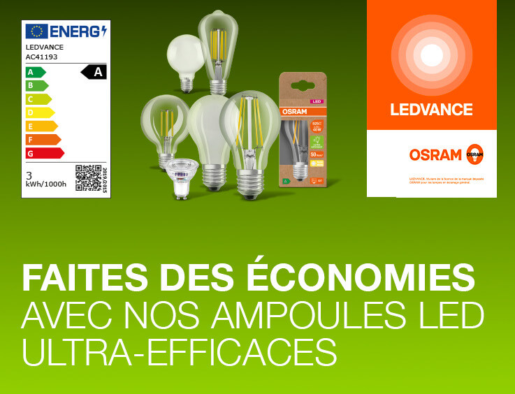 Ampoules LED à économie d'énergie marque LEDVANCE OSRAM