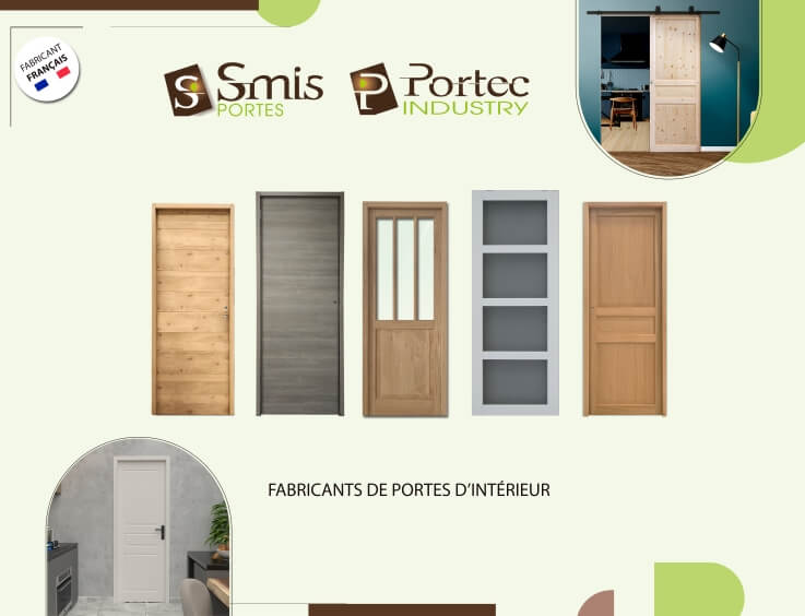 Bloc porte ou porte intérieure marque PORTEC INDUSTRY et SMIS PORTES