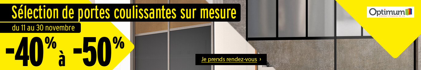 Promotion portes coulissantes OPTIMUM - Prenez rendez-vous avec un expert client