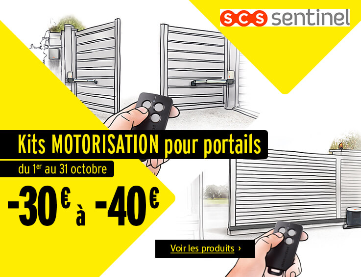 Offre promo kits motorisation portails coulissants et battants opengate 1 et 3 SCS SENTINEL