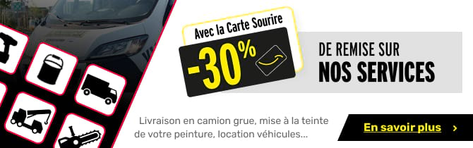 offre services : -30% de remise sur nos services avec la carte fidélité : la carte sourire