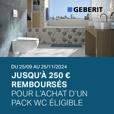 offre de remboursement pour l'achat d'un pack wc Gébérit