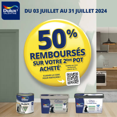 offre de remboursement akzo nobel dulux valentine 50% sur le 2ème pot acheté