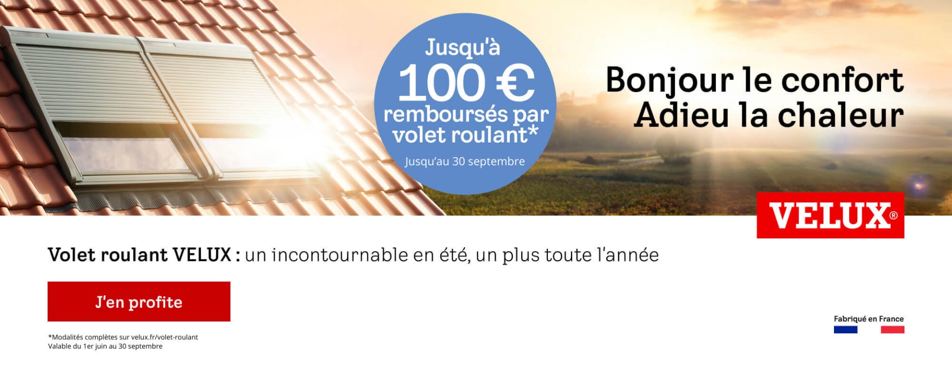 offre de remboursement pour tout achat de volet roulant VELUX