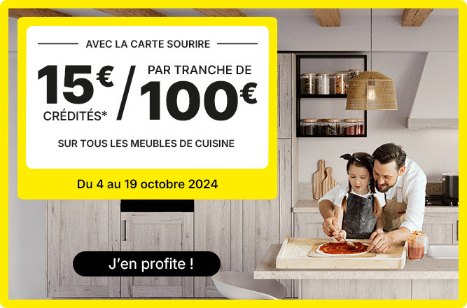 offre cuisine 15€ / 100€ octobre 2024