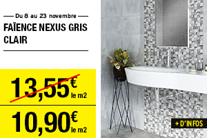 Faïence gris clair NEXUS 25 x 40 cm paquet de 1 m² ELYSSA TRADING