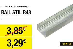 Rail Stil R48 3 m 48 x 30 mm PLACO