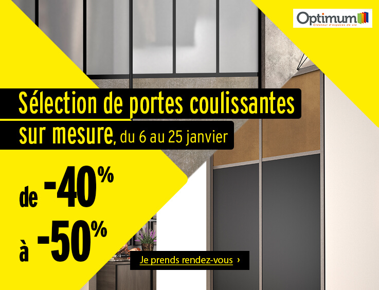 Promotion portes coulissantes OPTIMUM - Prenez rendez-vous avec un expert client