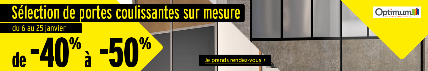 Promotion portes coulissantes OPTIMUM - Prenez rendez-vous avec un expert client