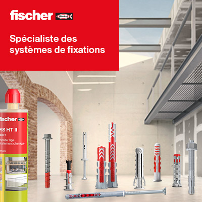 Présentation de la gamme de produits FISCHER, spécialiste des systèmes de fixations, chevilles, résine, goujons d'ancrage... 