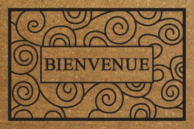 Paillasson coco 40 x 60 cm texte bienvenue arabesque ID MAT