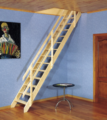 Escalier et rampe sapin 280 x 65 cm SOGEM