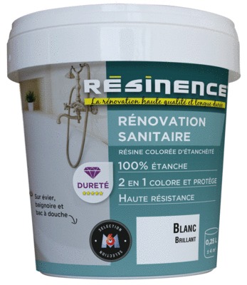 Résine de rénovation pour sanitaire blanc brillant 250 ml RESINENCE