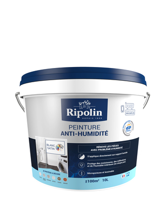 Peinture anti-humidité intérieur satin blanc Ripolin 2,5L