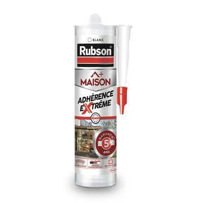 Mastic silicone neutre Adhérence extrême blanc 280 ml - RUBSON