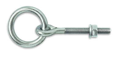 anneau d'écurie avec vis à bois acier zingué Ø 60 mm tige Ø12 x L