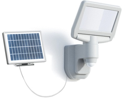 Projecteur fixe solaire LED avec détecteur blanc 1000 lumens 15W