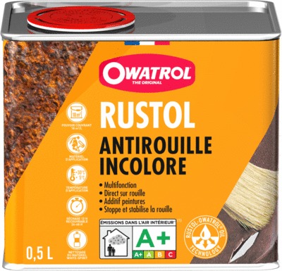 Antirouille pénétrant incolore RUSTOL 1 l - OWATROL, 363907, Peinture et  droguerie