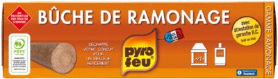 Pyrofeu : Ramonage - BÛCHE DE RAMONAGE + CERTIFICAT, MAXI PACK PROMO X2  BUCHES DE RAMONAGE + CERTIFICAT, BÛCHE DE RAMONAGE ECONOMIQUE, BÛCHE DE  RAMONAGE , MAXI BÛCHE DE RAMONAGE, ENTRETIEN CONTINU