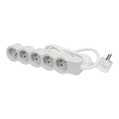 Rallonge multiprises avec chargeur USB - Avec interrupteur - 4 prises -  Parafoudre - Vertical - Blanc/Gris