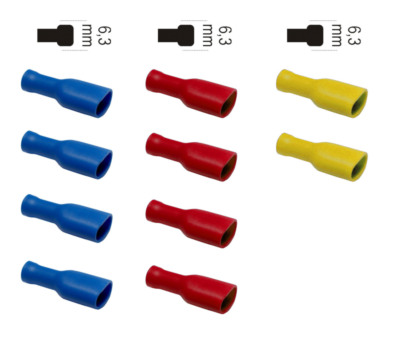 COSSES ELECTRIQUES A SERTIR FEMELLES ROUGES 6.3 PARTIELLEMENT ISOLEE