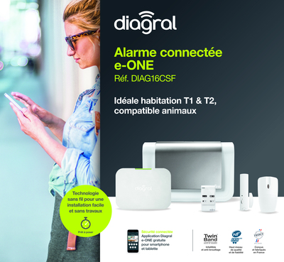 Alarme connectée e-ONE Diagral DIAG18CSF avec caméra intérieure
