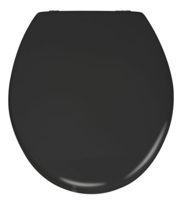 WENKO Abattant WC noir Prima, abattant WC avec fixation inox, MDF, 37 x 41  cm, noir mat : : Cuisine et Maison