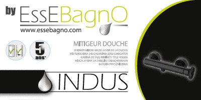 Indus mitigeur douche mécanique noir ❘ Bricoman