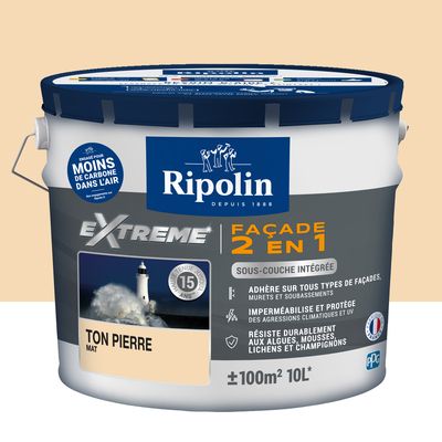 Peinture Façade-Mat-10L-Ton Pierre - RIPOLIN