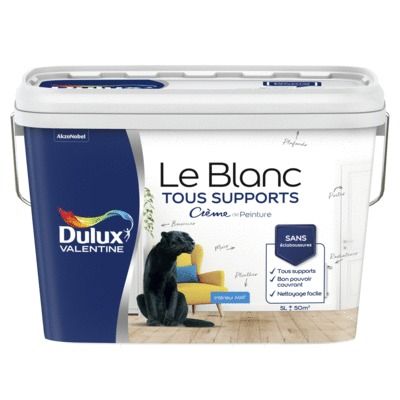 Peinture acrylique Tous Supports blanc mat 5 l - DULUX VALENTINE