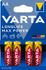 Piles alcalines max power LR06 par 4 VARTA