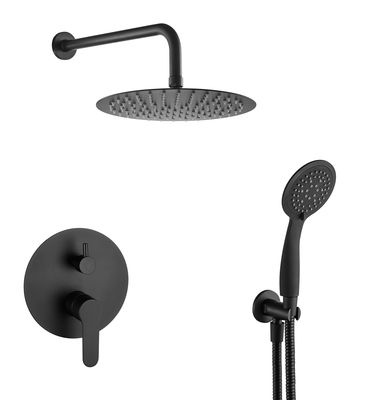 Combiné de douche à encastrer Wall rond noir ROUSSEAU SANITAIRE