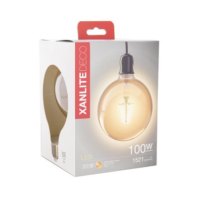 Ampoule LED GLOBE E27 ambrée 1521 lumens Blanc chaud XANLITE