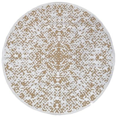 Tapis rond diamètre 150 cm effet or JARDILINE  Jaïpur beige