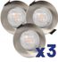 Spot encastrable RUBY LED fixe acier 3 x 420lm 4000K ARLUX