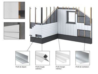 Profil de terminaison alu pour bardage Hardie Plank VL- noir minuit - longueur 3,00 M