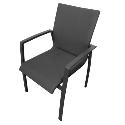 Fauteuil de jardin JASMIN aluminium et textilène gris