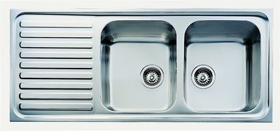 Evier de cuisine à encastrer classic inox 2 bacs ESSEBAGNO