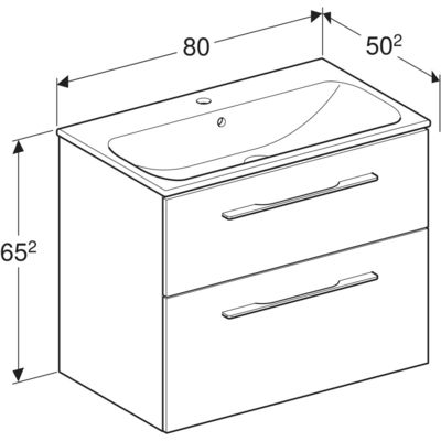 Meuble de salle de bains chêne L 80 cm Selva GEBERIT