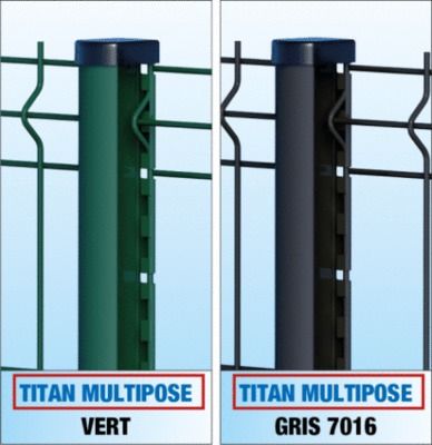 Poteau Titan 1.60 m anthracite Ral 7016 pour grillage rigide FERRO BULLONI