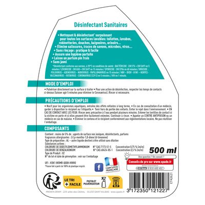 Dégraissant désinfectant 500 ml SPADO