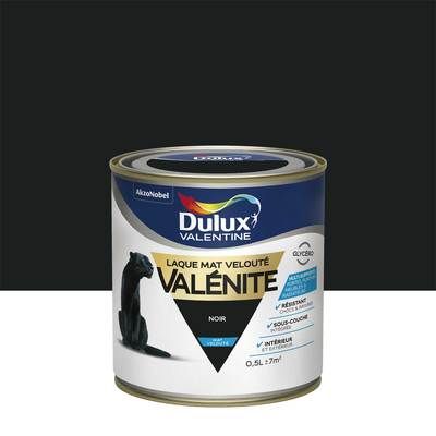 Peinture Laque Valénite Noir mat 500 ml - DULUX VALENTINE